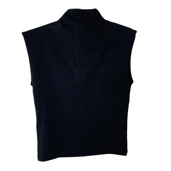 NEW WITH TAGS Madewell Black Funnel Neck Sleeveless Cropped Top Size Small - Picture 3 of 6